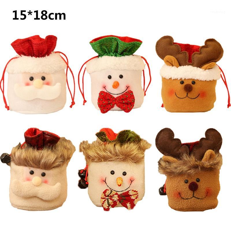

1Pcs Santa Claus Snowman Elk Drawstring Storage Bag Christmas Candy Apple Gift Bags Xmas New Year Decor Hanging Ornaments1