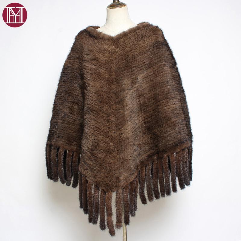 

Fashion Genuine Shawl Scarf Women Knitting Tassel Natural Shawl Cape Lady Casual Authentic Coat