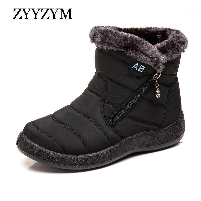 

ZYYZYM Women Boots Winter Snow Boots Mother Women's Winter Waterproof Cloth Plush Keep Warm Cotton Shoes Woman Botas Mujer1, Blue