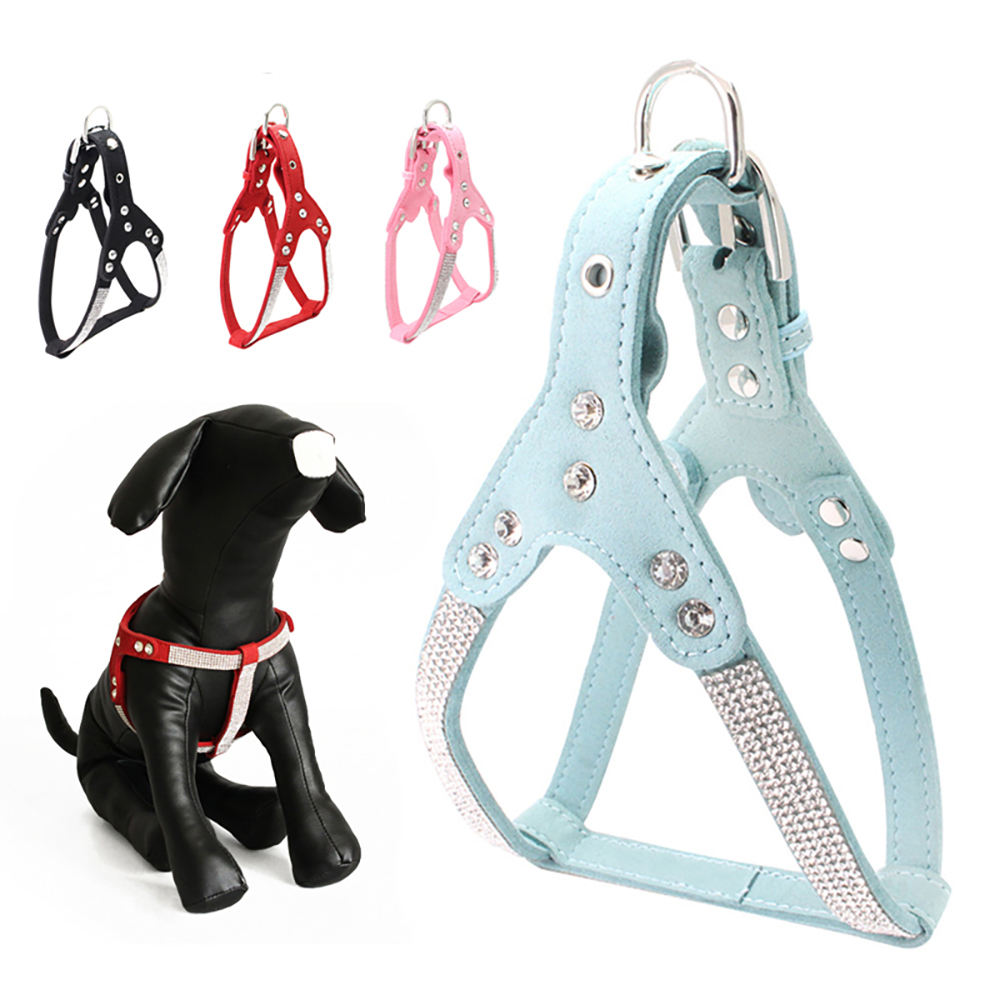 

Rhinestone Small Cat Harness Leash Lead Kitten Vest Bling Crystal Cat Adjustable Harness Strap for Cat Chuihuahua French BullCat