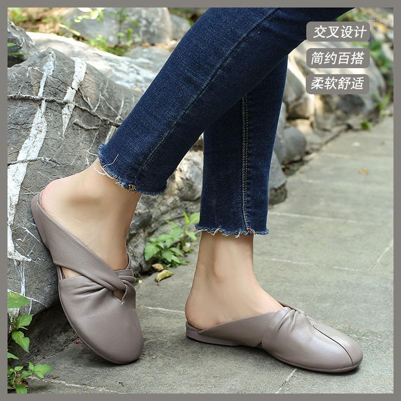 

VALLU2020 summer chic cross female slippers breathable cool simple wild slippers outdoor leisure1, Yellow