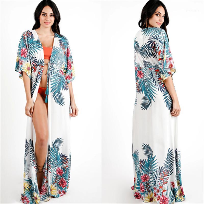 

Women's Beach Tunic Sun Kaftan Praia Plus Size Pareo Beachwear Output Swim Bikini Cover Up Dress Large Coverup Outwear Outings1