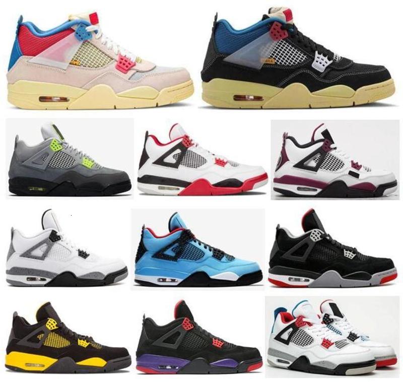 

New Union 4 Guava Ice Fire Red Bred Neon Paris Black Cat Cool Grey Basketball Shoes Men 4s Raptors What The Oreo Thunder Sneakers, Shipping link