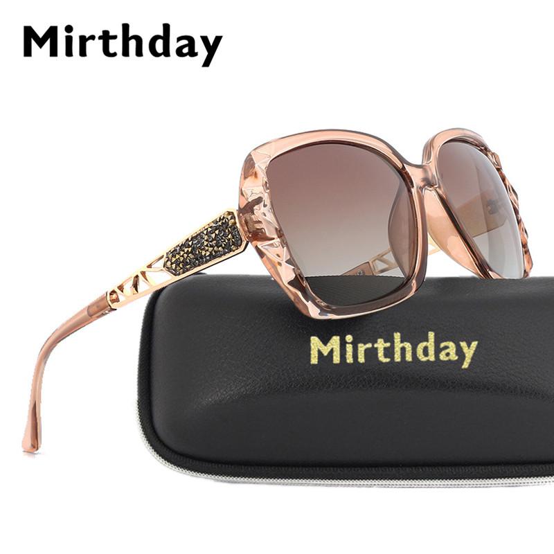 

Mirthday Luxury Driving HD Polarized Oversized Sunglasses Women Gradient Brown Shades Sun Glasses Elegant Rhinestone Sunglasses