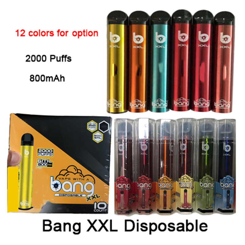 

Bang XXL Disposable Vape Pen Pod Electronic Cigarette 800mAh Battery 2000 Puffs E-cigarettes 6ml Pods Cartridge ecig Puff xxtra Vaporizer Vapor Kit Wholesale