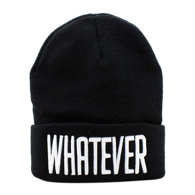 

Winter Black Whatever Beanie Hat And Snapback Men And Women Cap17