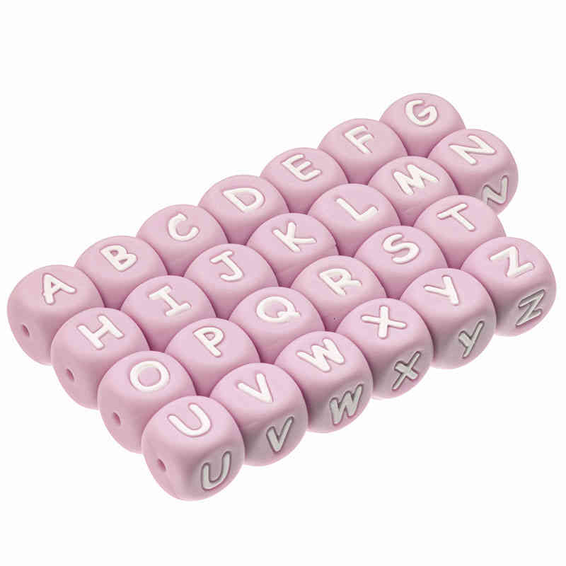 

12mm 10pcs Silicone Letters Beads Baby Teether For Children Personalized Name Diy Rodent Chewing Alphabet Bead
