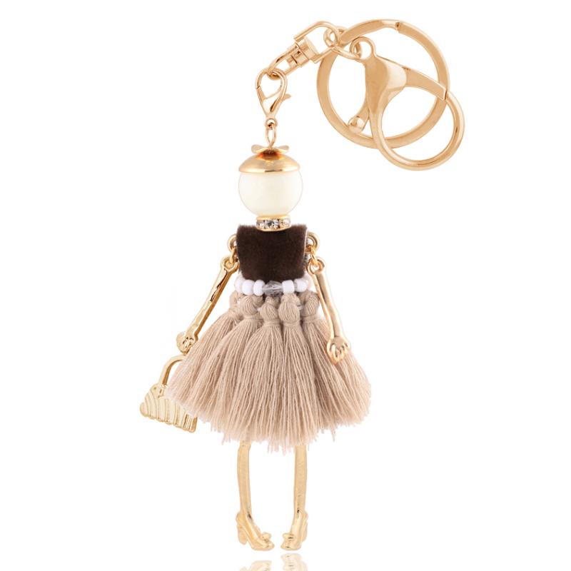 

Fashion Key Chain For women 2020 Trendy Tassel Keychain Girl Beauty Bag Pendant Lady Statement Charm Car Jewelry Wholesale