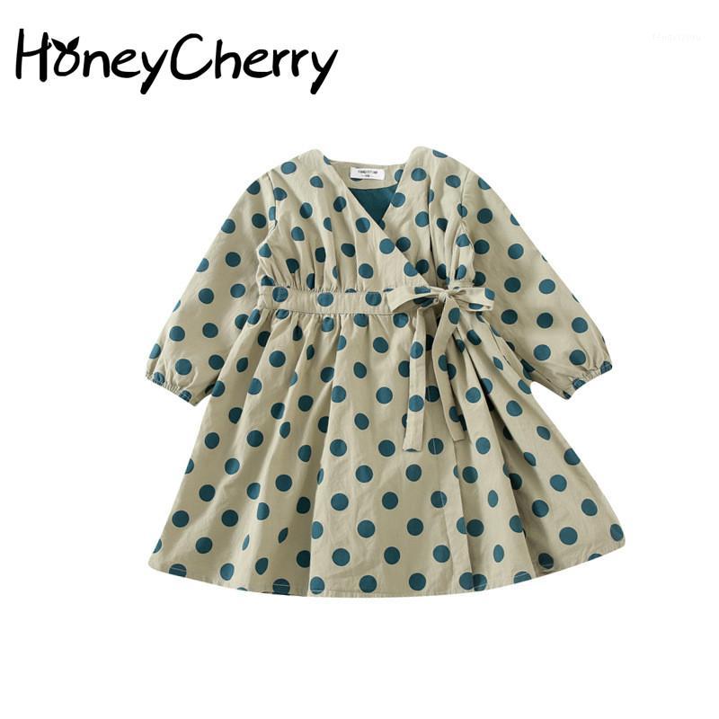 

New Polka Dot Trench Coat Mid-Length Elegant Thin Coat for Autumn 2020 toddler girl jacket1, Green