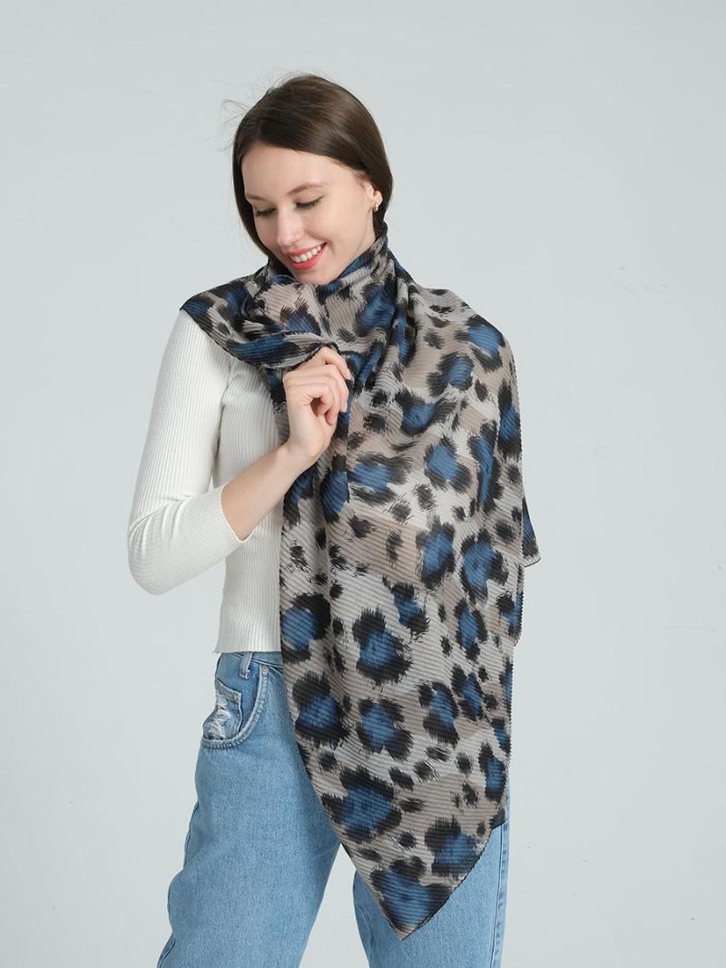 

Leopard Print Scarf For Women Girls Soft Chiffon Shawl Winter Scarf Warm Long Wrap Stole Scarves Designer Fashion SF1289