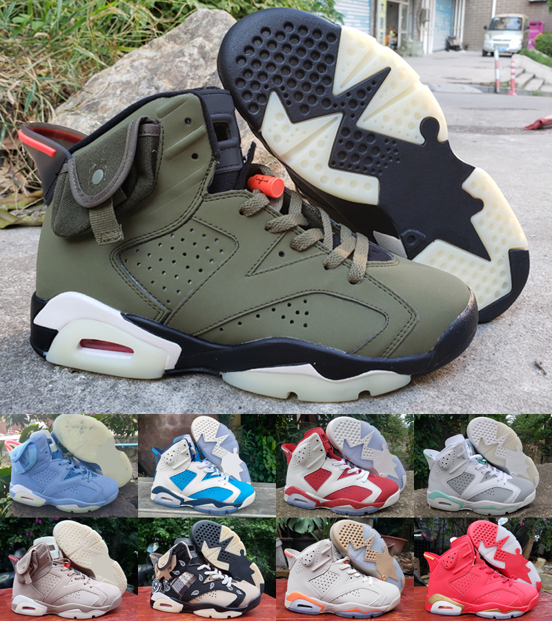 

2022 Jumpman 6 Medium Olive 6s Outdoor shoes Tinker Black Infrared Cactus Jack Sport Blue 5 5s Bluebird Raging Red Pink Mens sports sneakers, As photo 9