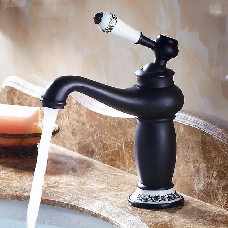 

Free shipping BAKALA Bathroom Faucet Antique bronze Brass Basin Sink Faucet Single Handle water tap GZ-8142R1