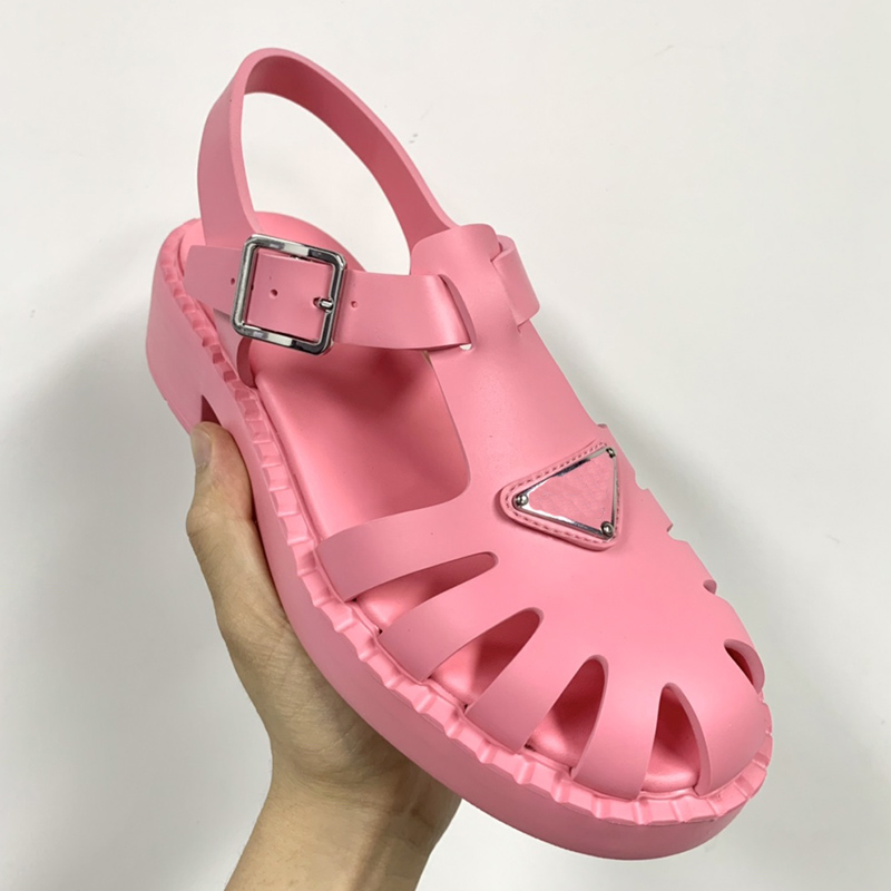 

newest pink sandals Triangular buckle Narrow Bandl Women Shoe The designers strongly recommends Casual Top quality Rubber low heel Front Rear Strap Sandal, Blue