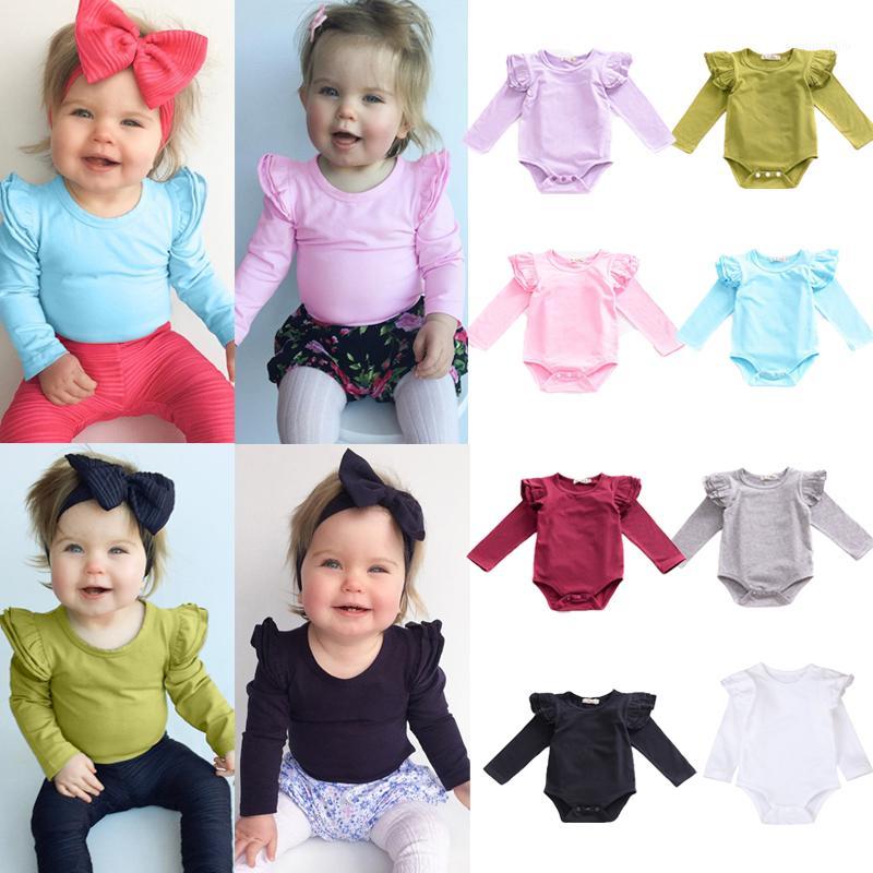 

0-24M Autumn Butterfly Shoulder Rompers Infant Baby Girls Boys Spring 8 Colors Long Sleeve High Cut Bottoming Romper Outfits1