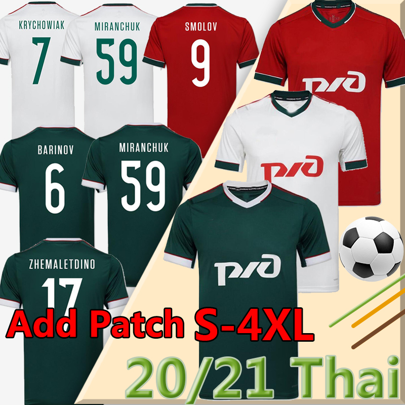 

2020 2021 Lokomotiv Moscow soccer jersey home THIRD RED 20 21 MIRANCHUK Zhemaletdinov Smolov Krychowiak Barinov football shirts thailand, Mosikehuochetou 20 21 away