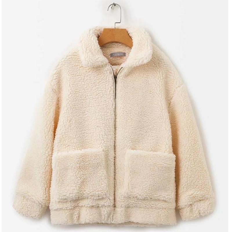 

Liva girl 5 Colors Winter Teddy Coat Women Faux Fur Coat Teddy Bear Jacket Thick Warm Fake Fleece Jacket Fluffy Jackets1, Red