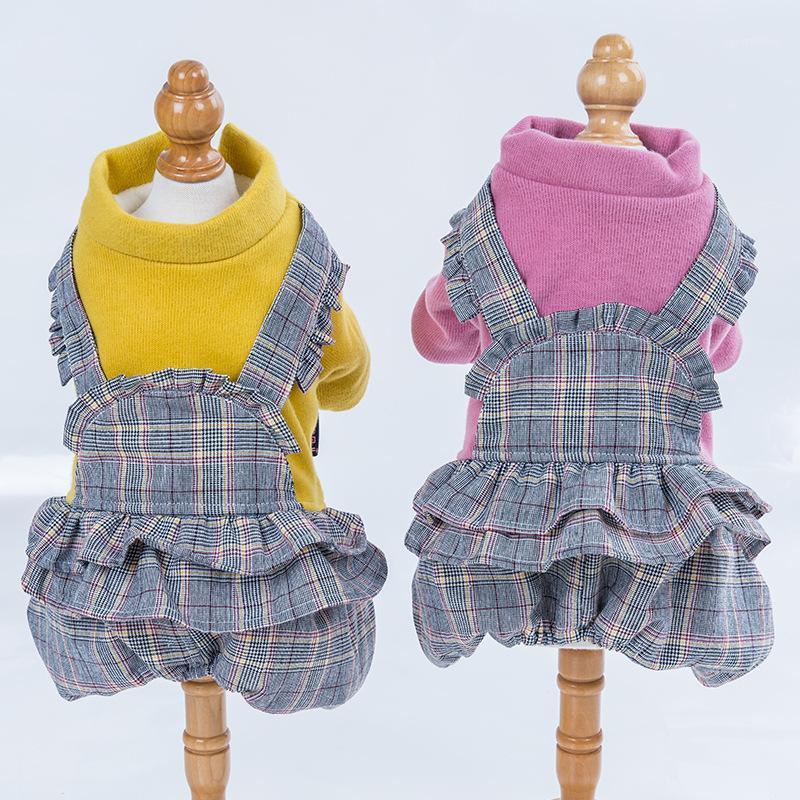 

Autumn and Winter Cute Sweet Four-Legged Cotton Warm Padded Thick Yellow Pink Colors Animaux De Compagnie Kawaii Clothes Dogs1