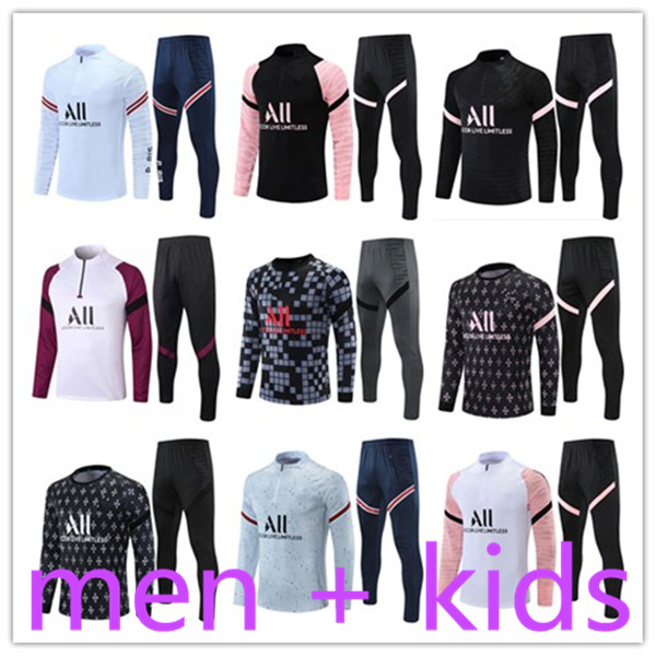 

men + kids football training tracksuit kit survetement foot soccer chandal futbol designers tracksuits Jersey hommes