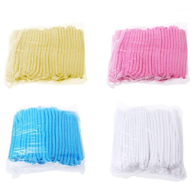 

100Pcs Non-Woven Disposable Bouffant Cap Double Tendon Anti-Dust Hair Cover1