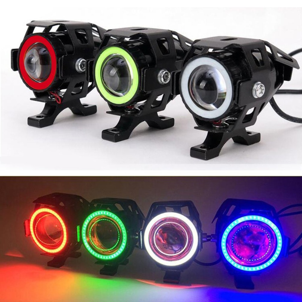 

New Limited Promotion U7 CREE 125W Car Motorcycles LED Fog Light 4 Color Circles DRL Motorcycle Headlights Driving Lights Spotlight MOT_20A