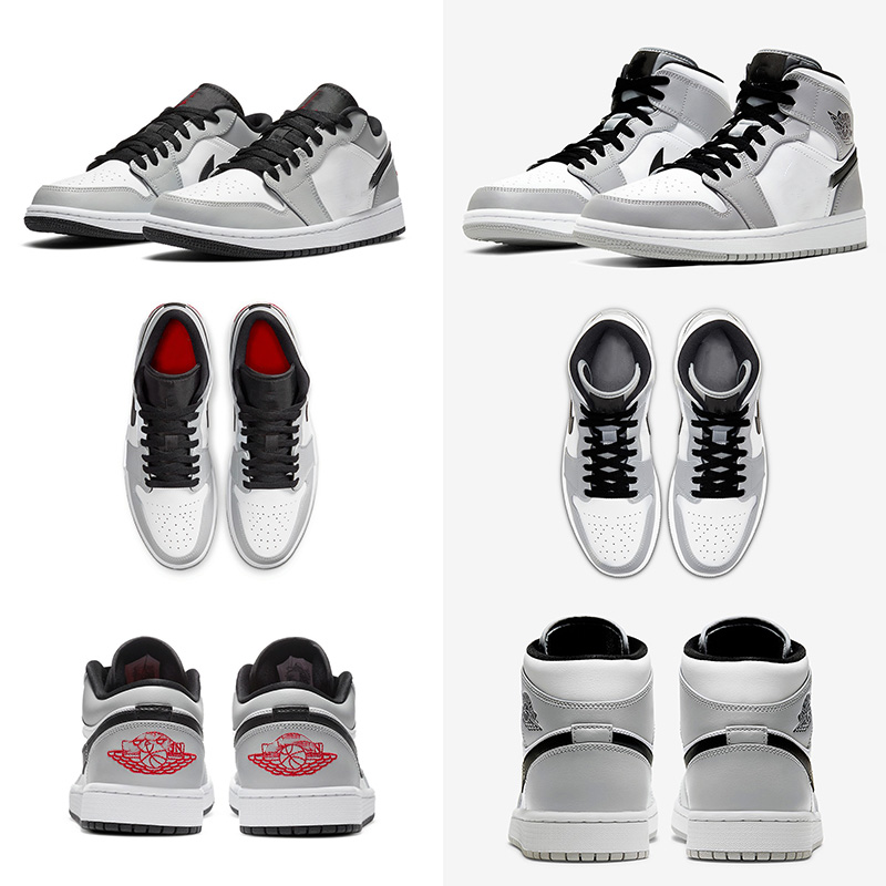 

New Release 1 Low Light Smoke Grey Mens Running Shoes High Jumpman 1s Mid Black White Basketball Shoes Womens Trainers Sneakers With Box