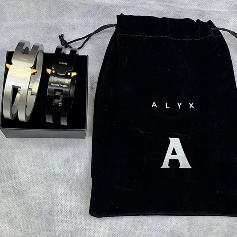 

2021 New with Bag and Box Men Women Unisex Couples Jewelry Bangles Rollercoaster Track Alyx Aluminium Alloy Bracelet 7027
