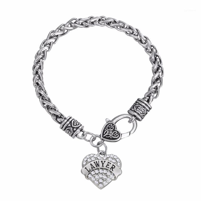 

Fishhook LAWYER Crystal Heart Pendant Charm Bracelet Woman & Man Jewelry1