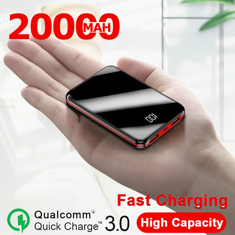

20000mAh Power Bank Mini Powerbank External Battery Charger 2 USB Ports Poverbank Portable Pover for Iphone Samsung Xiaomi