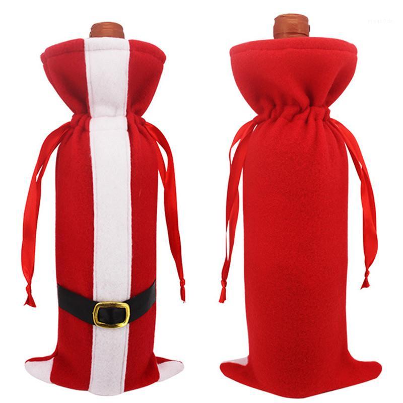 

Christmas Wine Bottle Decor Set Santa Claus Snowman Deer Bottle Cover Clothes Kitchen Decoration for New Year Xmas Dinner Party1