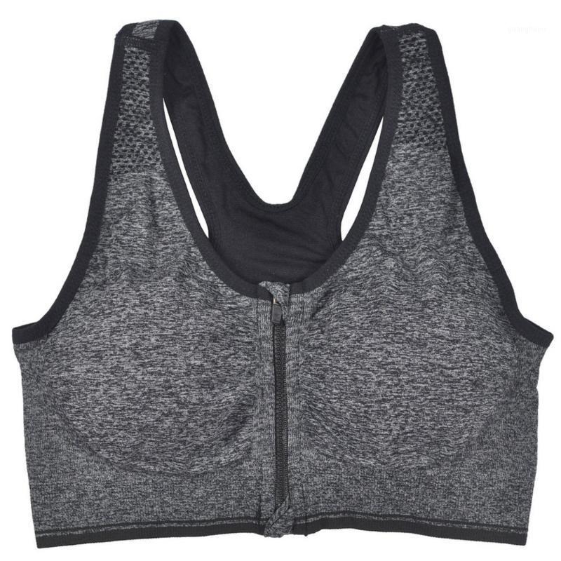 

Women Zipper Push Up Sports Bras Padded Breathable Sports Tops Fitness Gym Yoga Bra Top Running Yoga Bras Underwear1, Black