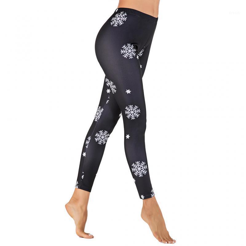 

Women Yoga Pants Christmas Printed Leggings Fitness Sport Tight Pants Gym Compression Tights Leggins1, Black
