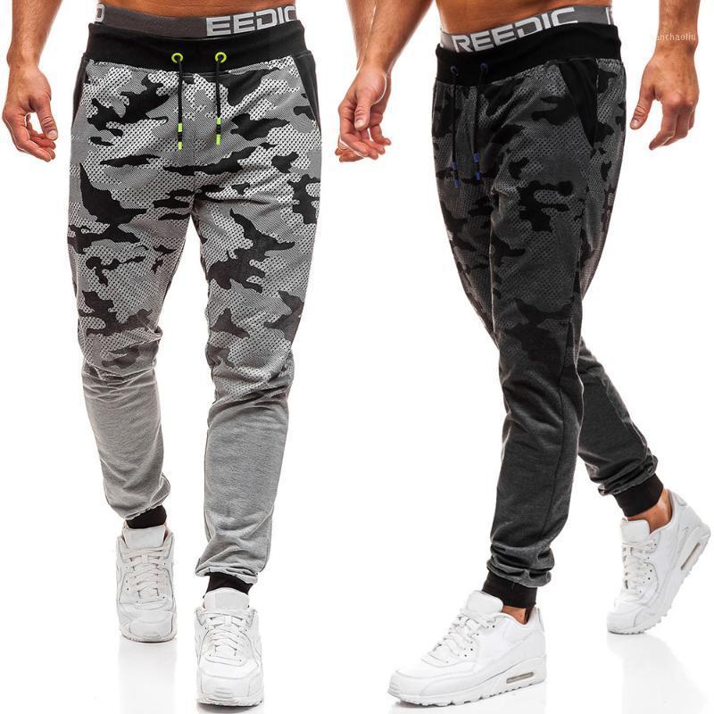 

2020 Men' Camouflage Gradient Color Tethered Casual Pants Loose Trousers Comfortable Legs Sweatpants Gym Clothing Mens Fitness1, Black
