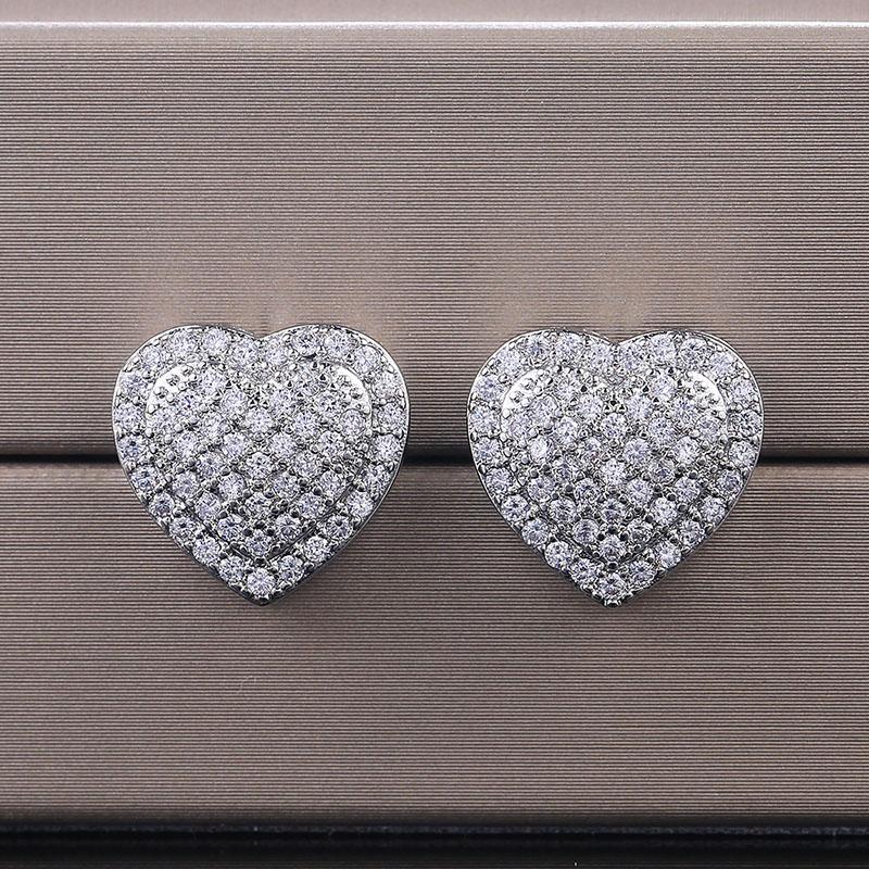 

Stud ZHOUYANG Wedding Earrings For Women Luxury Iced Out Zircon Silver Color Piercing Kpop Ear Studs Fashion Cute Jewelry KBE351