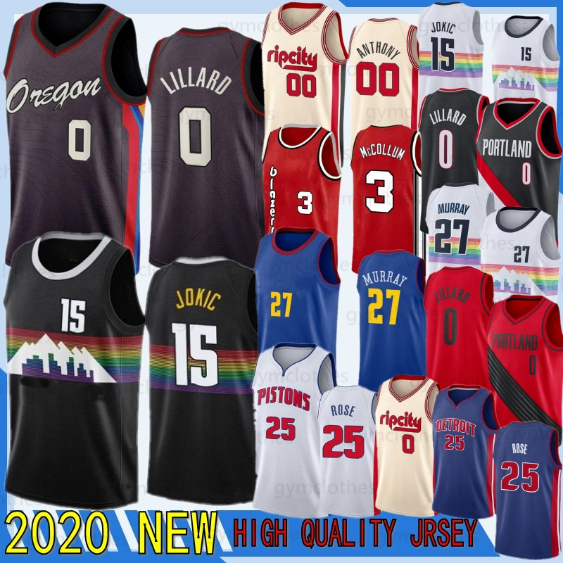 

Damian 0 Lillard CJ 3 McCollum jersey Nikola 15Jokic free Derrick 25 Rose 27 Murray 00 Anthony 2021 NCAA NEW basketball jesreys + shirts, Juejin
