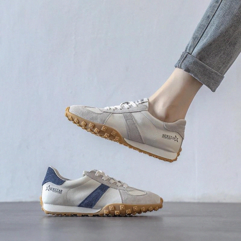 

Spring/Autumn New Sneakers Women Soft Leather White Shoes Fashion Lace-Up Flats Shoes Woman Designer Sneakers High Quality #wT48