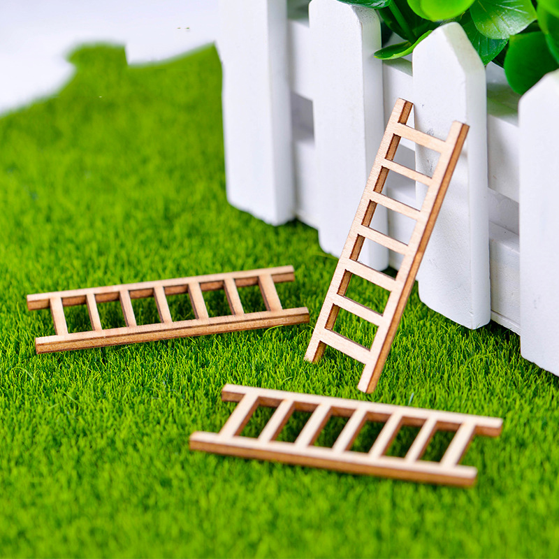 Miniature Wooden Ladders Garden Decorations Stair Decoration Accessories Mini Wood Step Micro Landscape Ornament for DIY Craft 122860-image-635388018