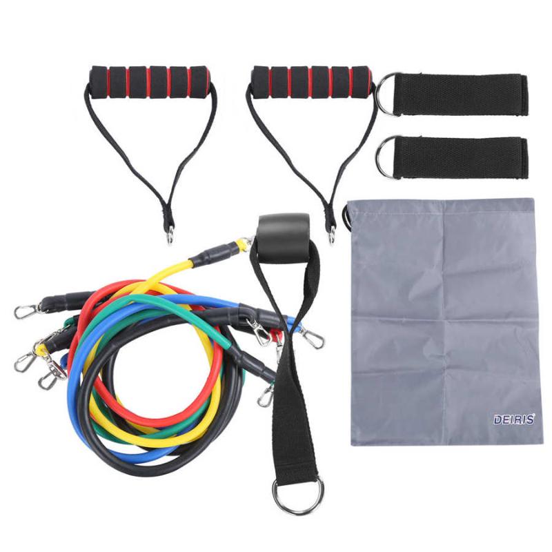 

11 Pcs/Set Latex Resistance Bands Fitness Strength Training Exercise Yoga Tubes Pull Rope Rubber Expander Elastic Bands with Bag