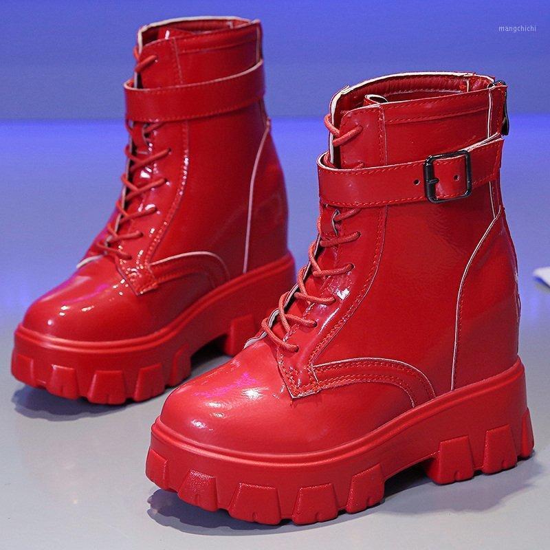

Women's Mid-Calf Boots Fashion Candy Color Patent Leather Girl Shoes 2020 Winter Autumn High Heels Boots for Woman Winter Shoes1, Black