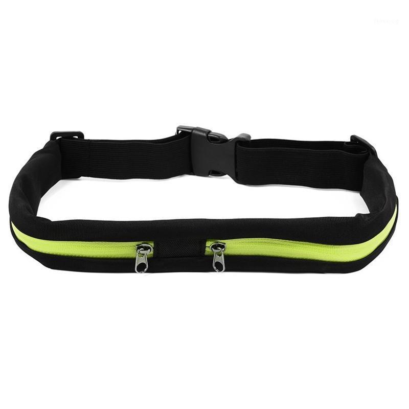 

Outdoor Sports Waterproof Bag Flexible Waist Bike Riding Belt Pocket Double Pocket for iPhone Android Phone1, Green