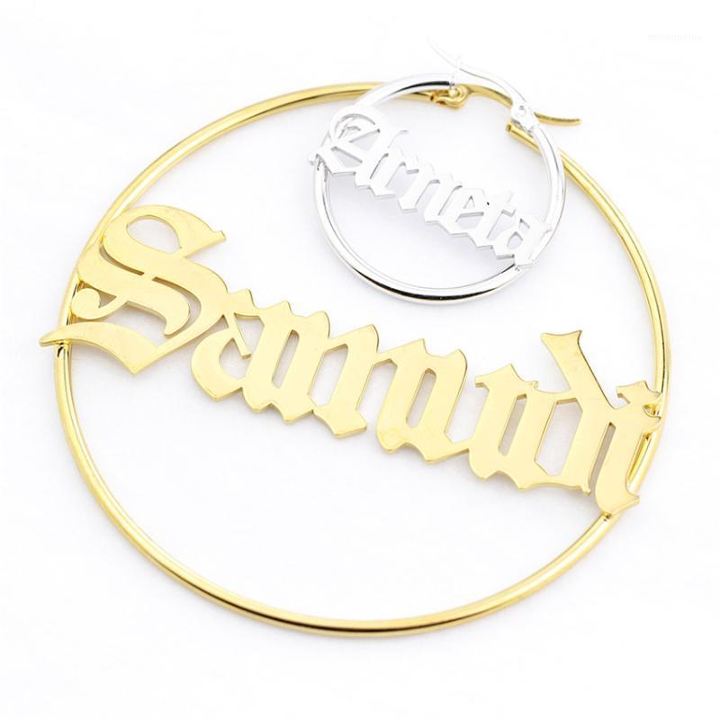 

Personalized Name Custom 70MM Big Hoop Earrings Stainless Steel Rose Gold Earrings For Women Aros Mujer Oreja Fashion Jewelry1