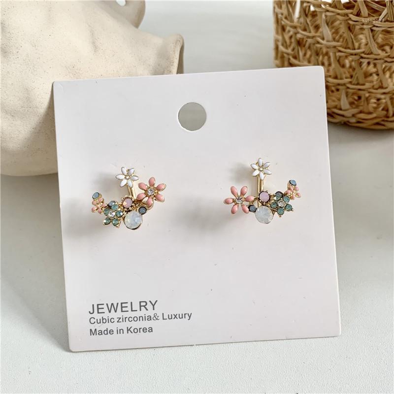 

Stud 2021 Korean Design Fashion Jewelry Cute Drip Flower Ear Crystal Earrings For Women Gift1