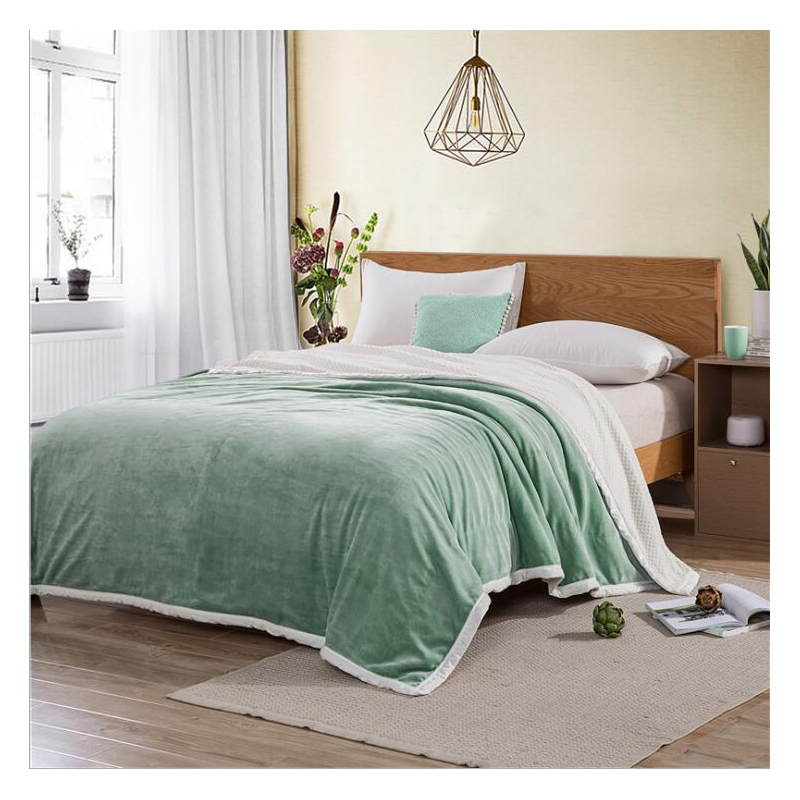 

Warm gifts woollen blanket double skin-friendly blanket thickened warm winter flannel single double coral velvet quilt, Pink