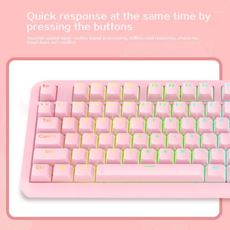 

Gaming Keyboard RGB Backlight Mechanical Computer Ergonomic For PC Laptop Blue Switches 104 Keys Stylish Anti Ghosting USB Wired1