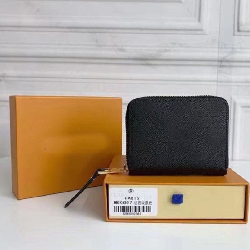 

Top Quality New Designer Leather Brand Embossing Wallet Coin Purse Short Wallet Purses Lady Card Holder Classic Mini Zipper Pocket, L2
