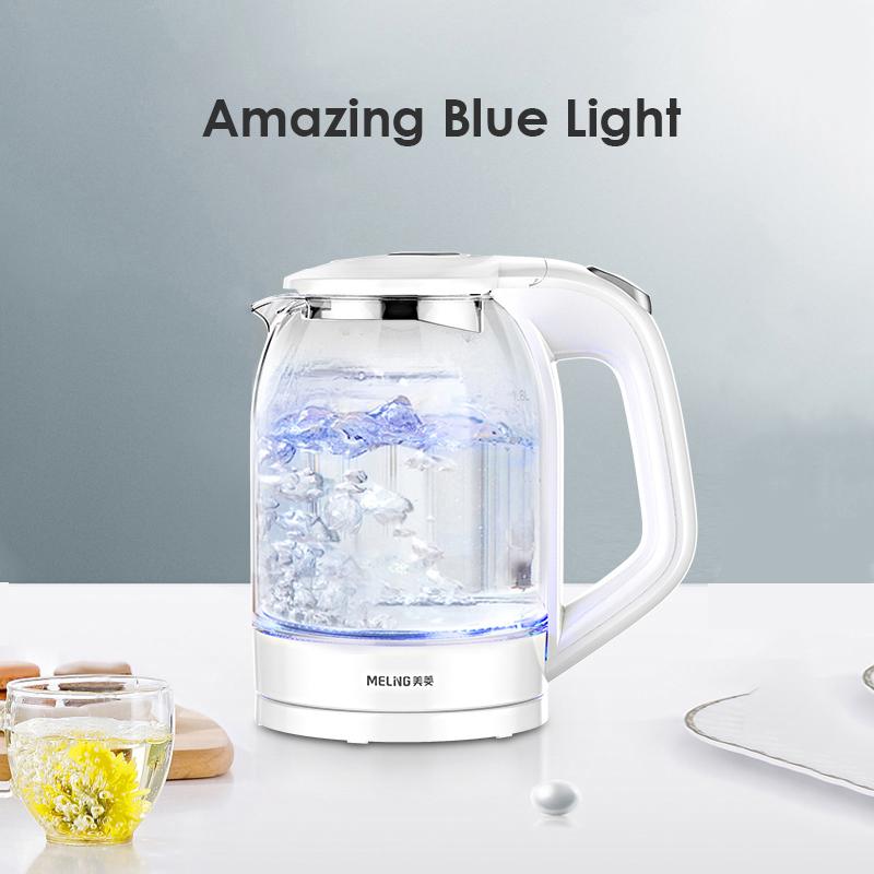 

MH-WB02 1500W Household Electric Kettle 1.8L Capacity Electric Water Heater Fast Water Boiler Blue Light High Strong Glass