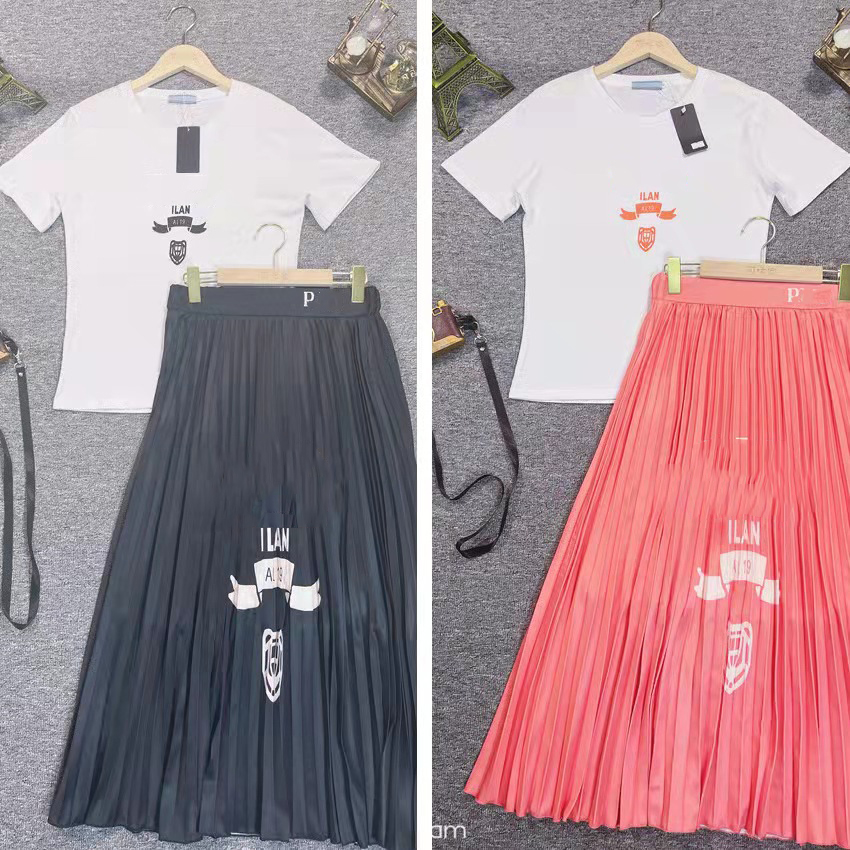 

Women Two Piece Dress Short Sleeves And Skirts Tracksuits For Lady Slim T Shirts Dress Suits Summer Dersign Clothing, Bag