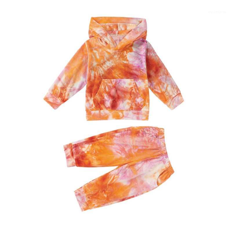 

2020 New Baby Girls Boys Tie Dye Hoodies and Joggers Kids Tie-dye Clothing Set Children Autumn Hooded Outfits 301, Colour6