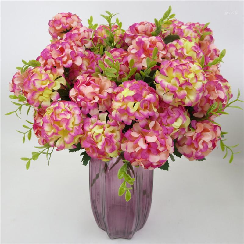 

10 Heads Luxury Artificial Hydrangea Flower with Flower Rod DIY Silk Accessory for Party Home Wedding Decoration1