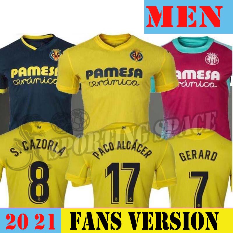 

20 21 Villarreal CF Soccer Jerseys 2020 2021 Home Paco Alcacer bacca FORNALS Soccer Shirt Anguissa EKAMBI IBORRA S.CAZORLA Football uniform, Dark blue 1 patch
