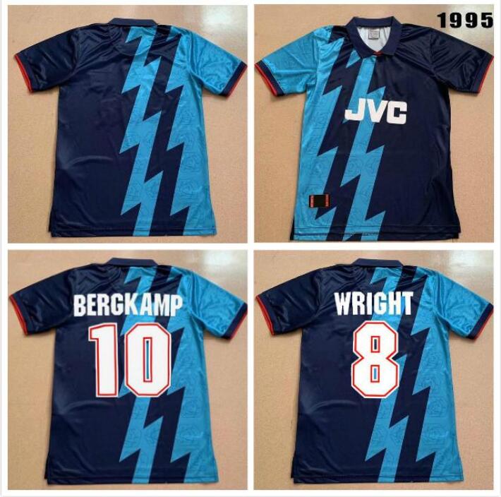 

1995 arsen away blue retro soccer jersey vintage football shirt ADAMS Hartson Campbell Wright Bergkamp Merson HENRY classic Uniforms